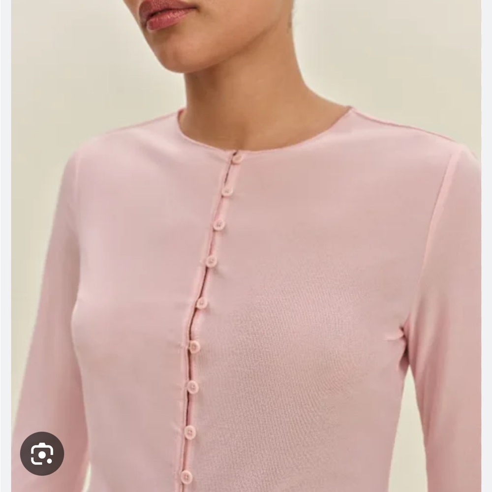 NWT REFORMATION Val Knit Cardigan, Pink, size S - Picture 2 of 8